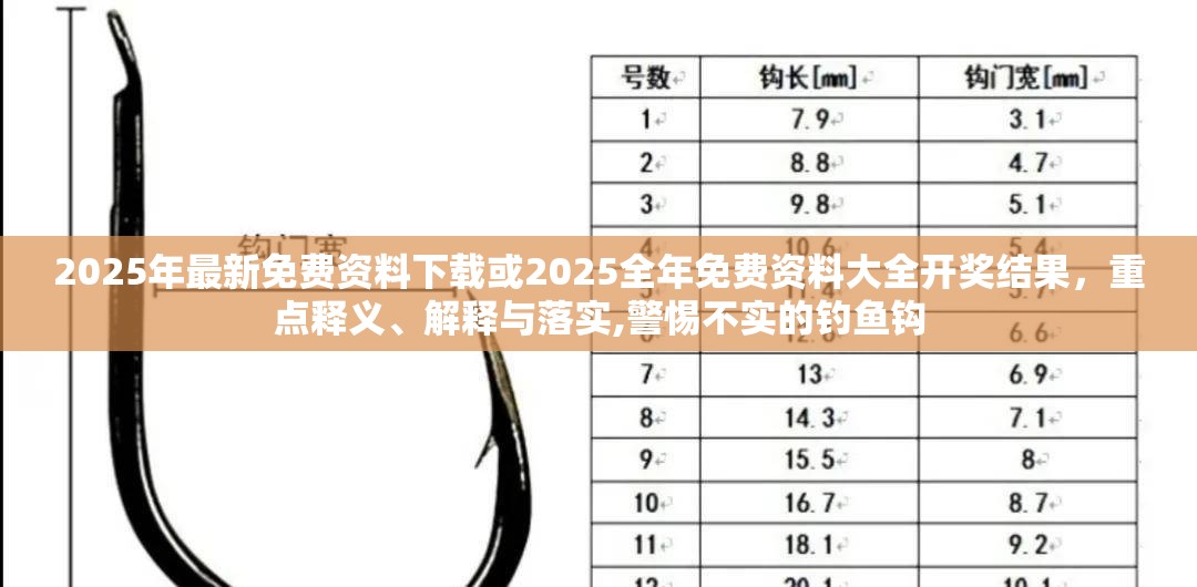 2025年最新免費(fèi)資料下載或2025全年免費(fèi)資料大全開(kāi)獎(jiǎng)結(jié)果，重點(diǎn)釋義、解釋與落實(shí),警惕不實(shí)的釣魚(yú)鉤