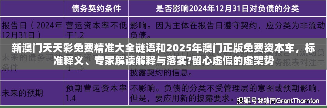 新澳門天天彩免費精準大全謎語和2025年澳門正版免費資本車，標準釋義、專家解讀解釋與落實?留心虛假的虛架勢