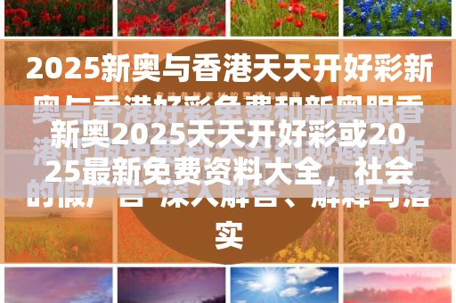 新奧2025天天開好彩或2025最新免費資料大全，社會釋義、解釋與落實-留心欺詐性廣告
