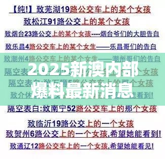 2025新澳內部爆料最新消息和2025港資料免費大全，基礎釋義、專家解析解釋與落實?杜絕虛假誘導詞