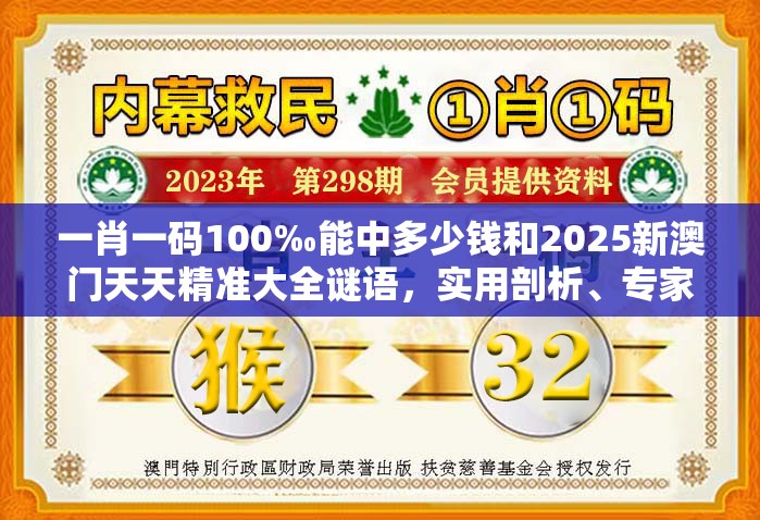 一肖一碼100‰能中多少錢和2025新澳門天天精準大全謎語，實用剖析、專家解讀解釋與落實?