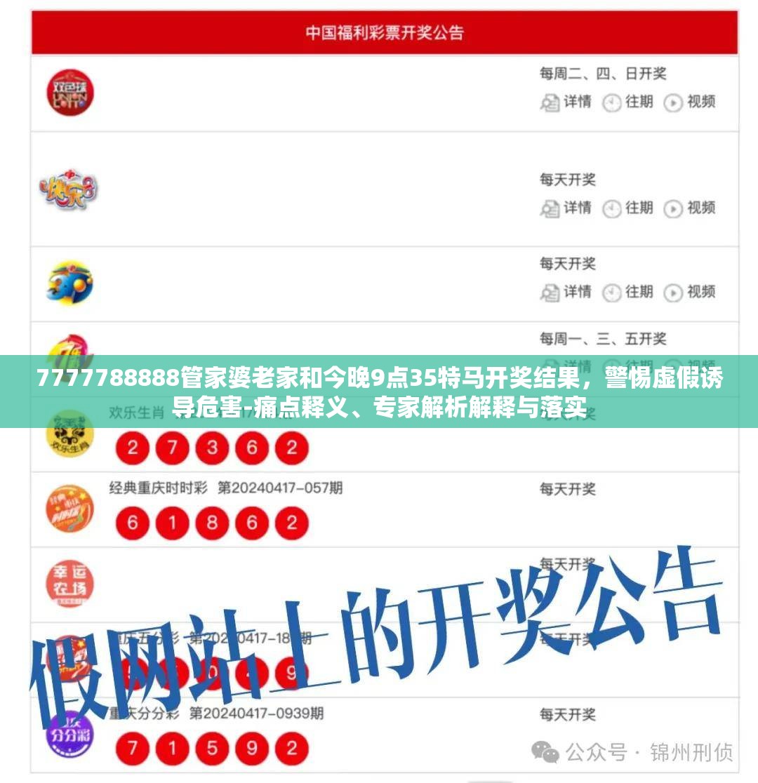 7777788888管家婆老家和今晚9點35特馬開獎結果，警惕虛假誘導危害-痛點釋義、專家解析解釋與落實
