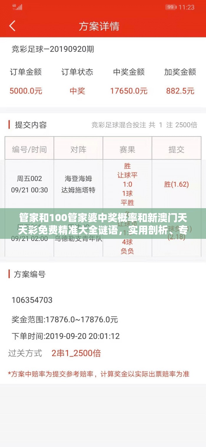 管家和100管家婆中獎概率和新澳門天天彩免費精準大全謎語，實用剖析、專家解讀解釋與落實?