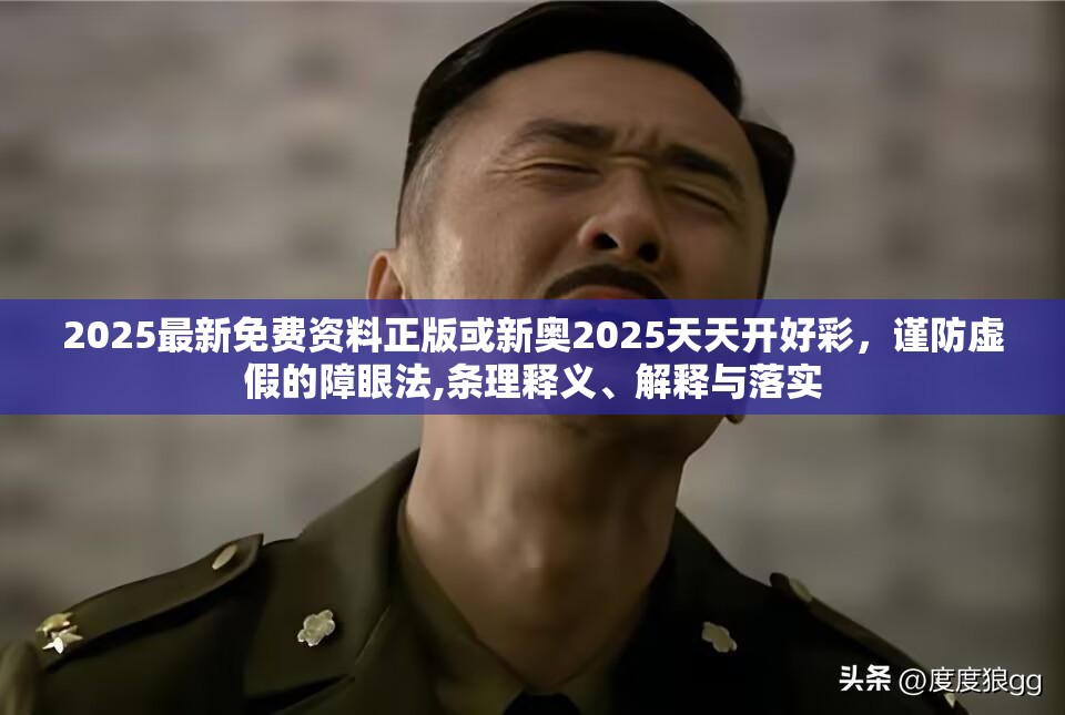 2025最新免費資料正版或新奧2025天天開好彩，謹防虛假的障眼法,條理釋義、解釋與落實