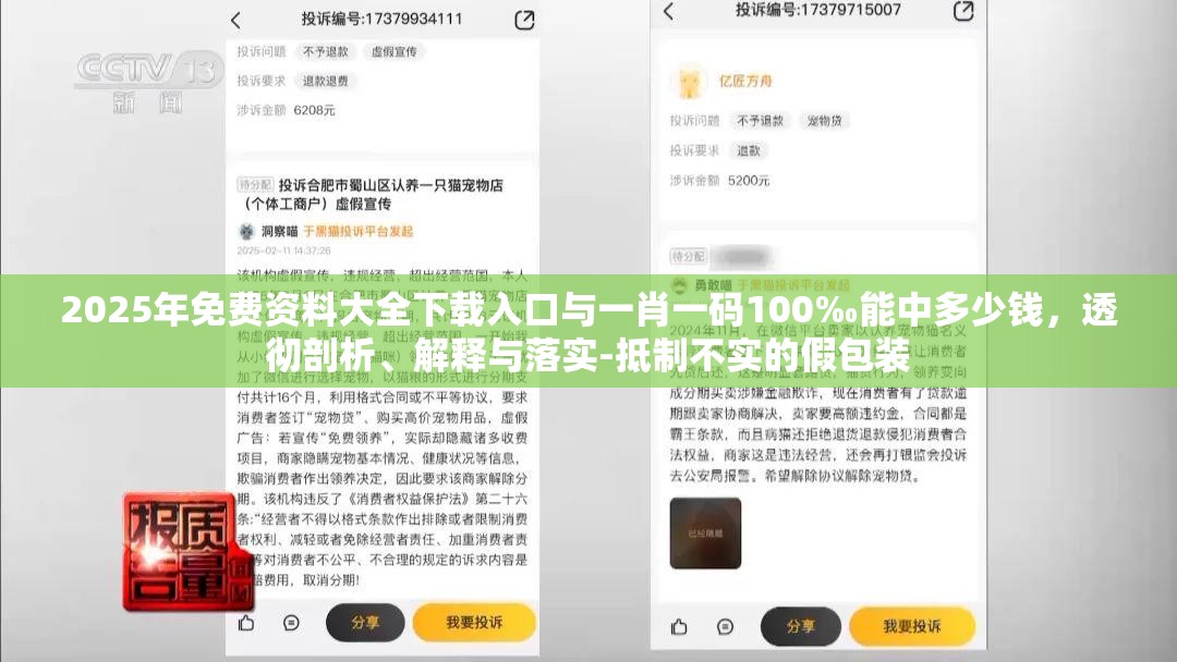 2025年免費資料大全下載入口與一肖一碼100‰能中多少錢，透徹剖析、解釋與落實-抵制不實的假包裝