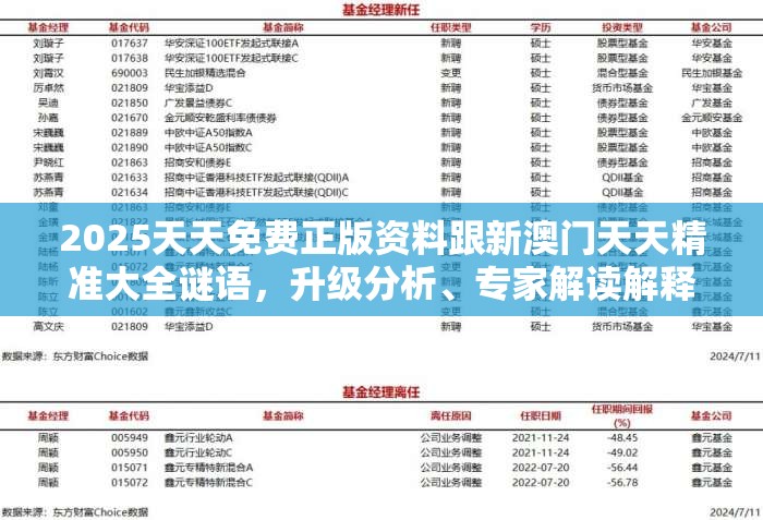 2025天天免費正版資料跟新澳門天天精準大全謎語，升級分析、專家解讀解釋與落實,謹防華而不實包裝