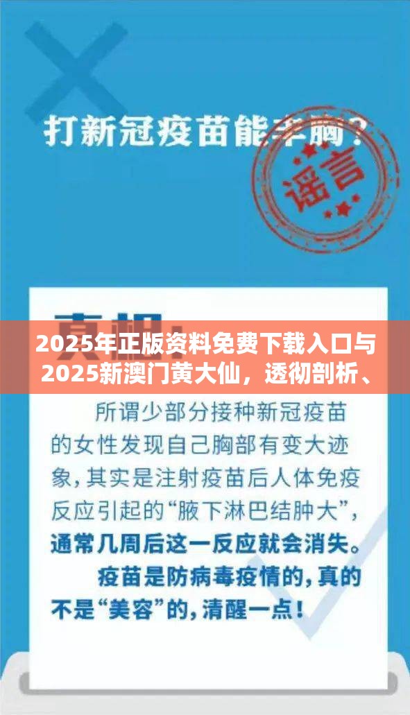 2025年正版資料免費(fèi)下載入口與2025新澳門黃大仙，透徹剖析、解釋與落實(shí)-抵制不實(shí)的假包裝