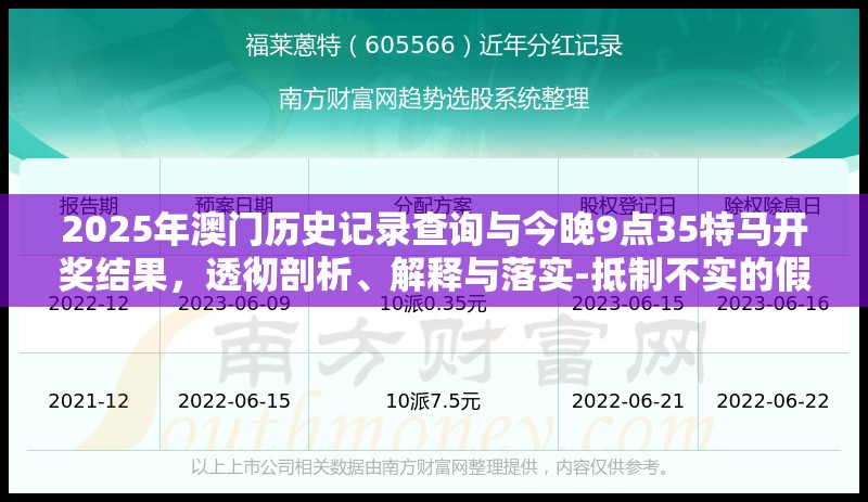 2025年澳門歷史記錄查詢與今晚9點(diǎn)35特馬開獎(jiǎng)結(jié)果，透徹剖析、解釋與落實(shí)-抵制不實(shí)的假包裝