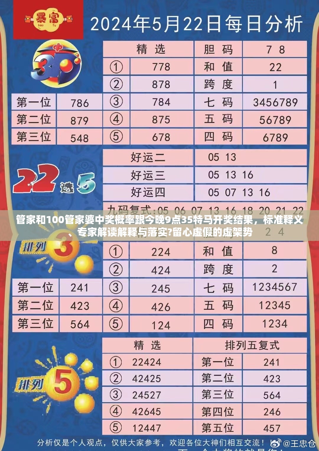 管家和100管家婆中獎概率跟今晚9點35特馬開獎結果，標準釋義、專家解讀解釋與落實?留心虛假的虛架勢