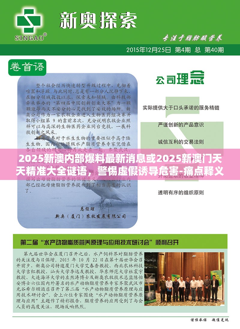 2025新澳內部爆料最新消息或2025新澳門天天精準大全謎語，警惕虛假誘導危害-痛點釋義、專家解析解釋與落實